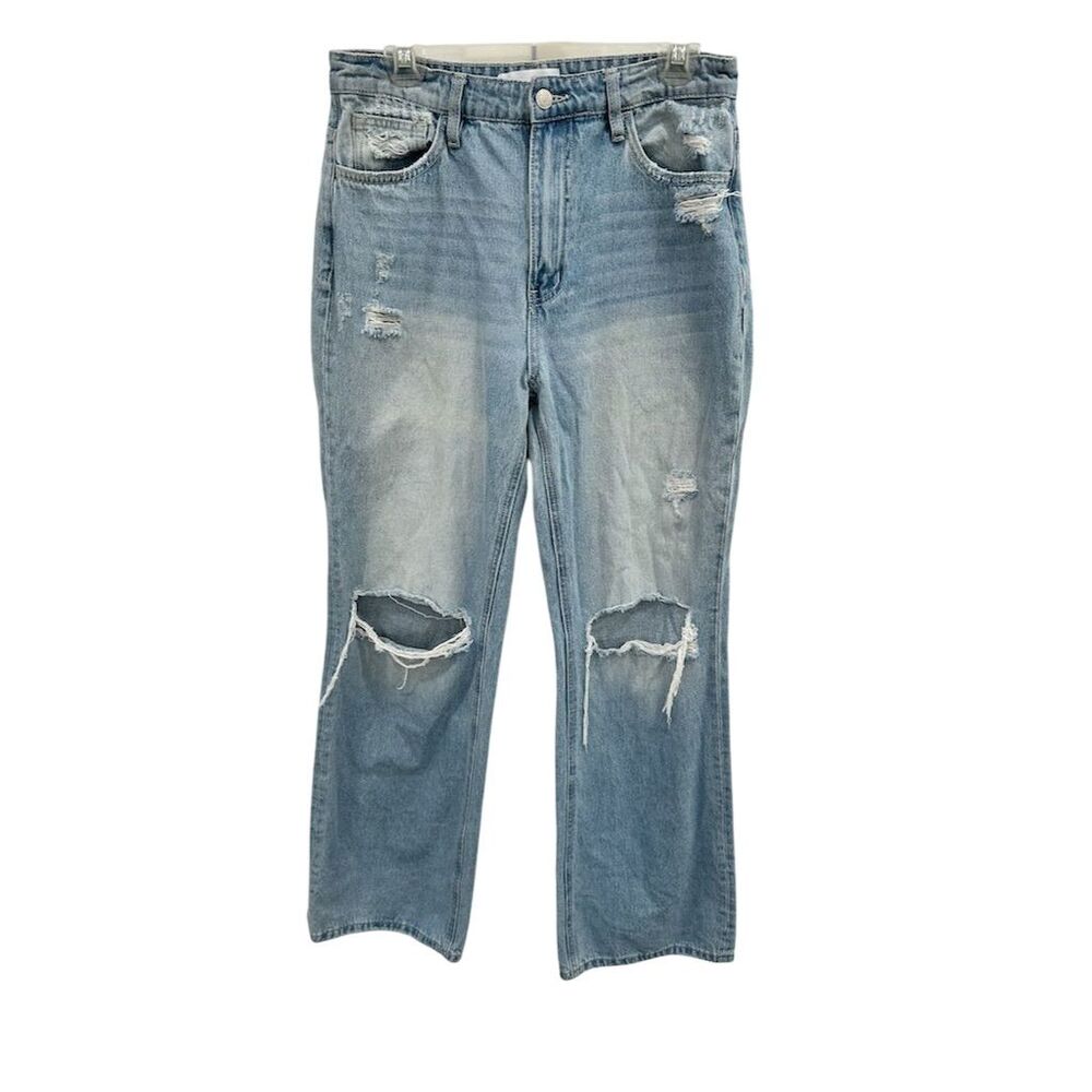 Vervet Blue Women's High Rise Distressed Jeans Standard Size 30 Medium Wash